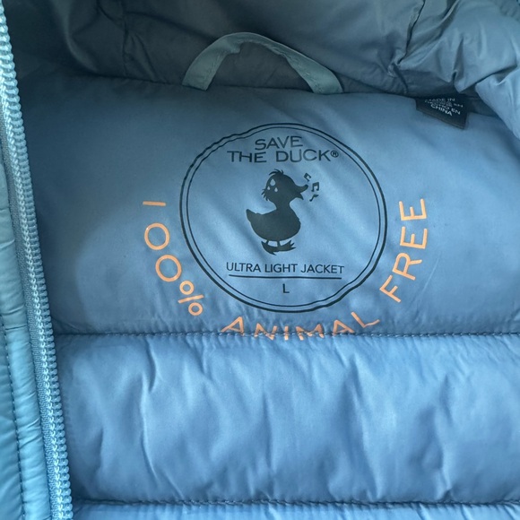 Men’s Save the Duck Light Blue Puffer Jacket - Picture 2 of 3